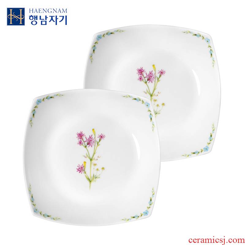 HAENGNAM Han Guoxing 7.5 inch square deep dish south China says two corners of ipads China tableware soup plate