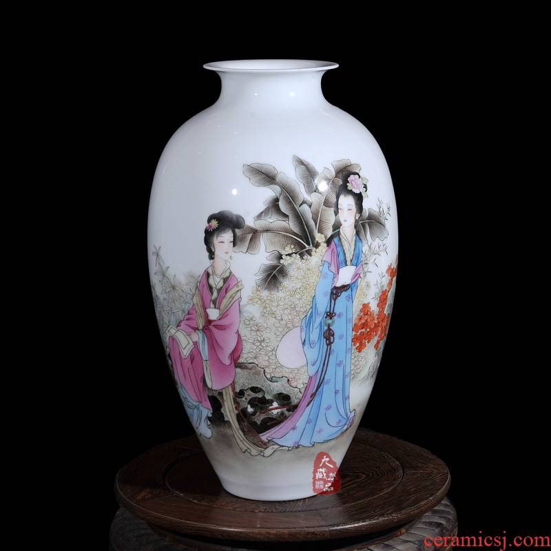 Dong - Ming li jingdezhen ceramics powder enamel vase flower austral amorous feelings of modern household crafts are sitting room