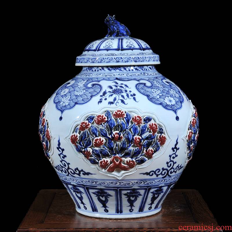 Jingdezhen ceramics archaize youligong with cover vases, antique collection classical household handicraft furnishing articles