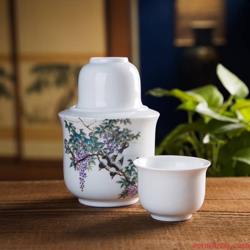 Jingdezhen high white clay four two suits for temperature wine bottle wine wine warm hot and clear wine jar of wine