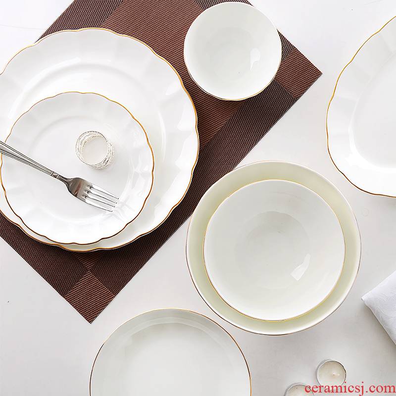 Creative up phnom penh dish tableware European steak dinner plate household ipads porcelain oval fish dishes