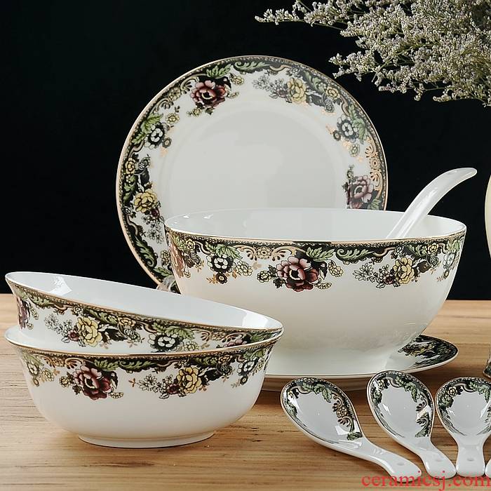 Sheng 's European tangshan ipads porcelain tableware suit up phnom penh 32 first bowl suit ceramic tableware dishes spoon set