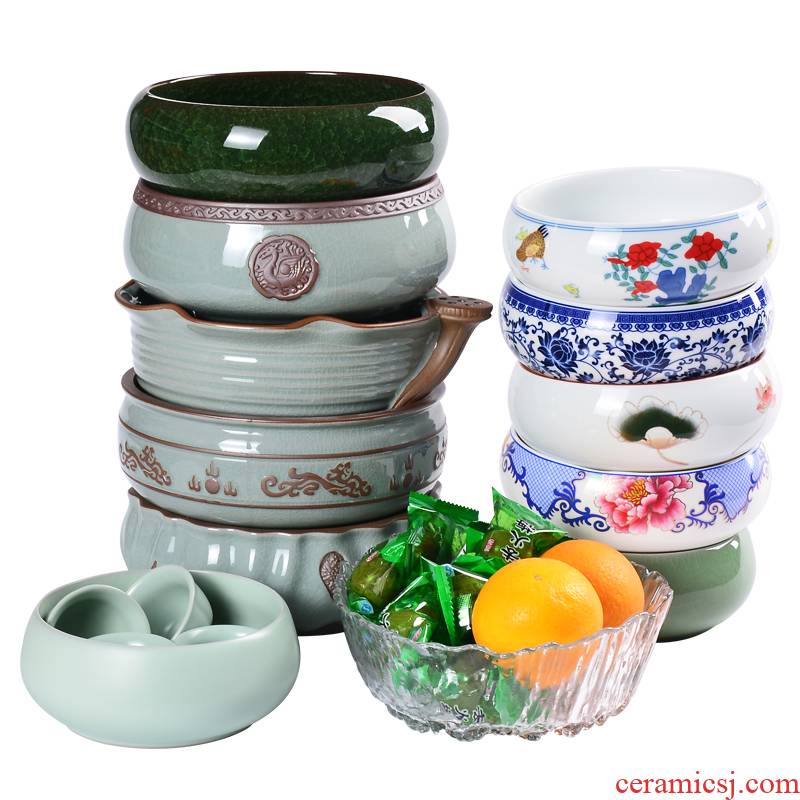 Laugh a large dish ceramic violet arenaceous glass tea set tea wash hydroponic flower pot candy fruit dried fruit bowl