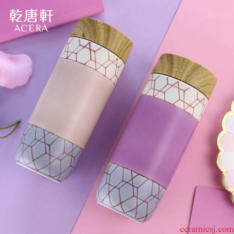 Dry Tang Xuan porcelain live forever if water/jigsaw puzzle six ribbed cup with double creative portable fashion ceramic cup