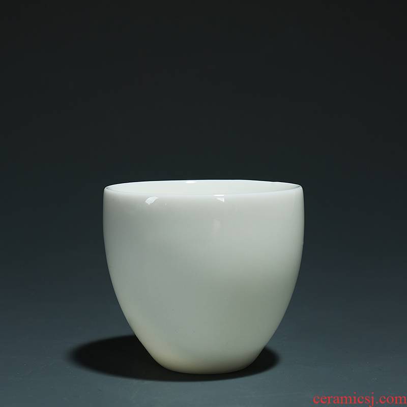 Earth enlightenment wingceltis white porcelain jade jade porcelain cup fat white porcelain sample tea cup master cup personal single CPU kung fu tea set