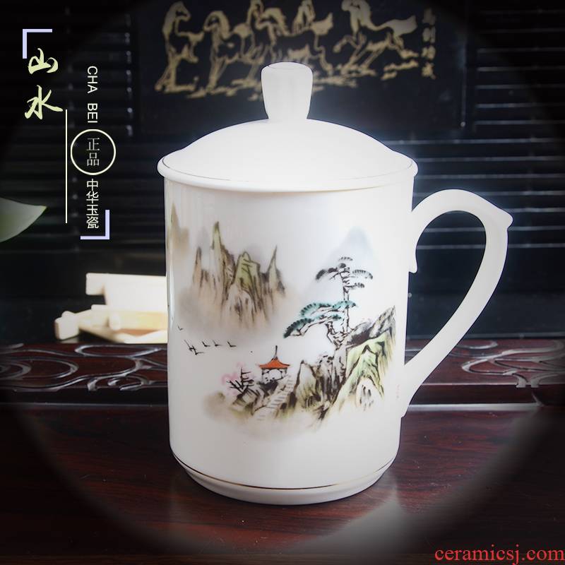 Xiang feng with cover cup hotel ceramic cup white cup with a cup of tea cups water glass ceramic cup office meeting