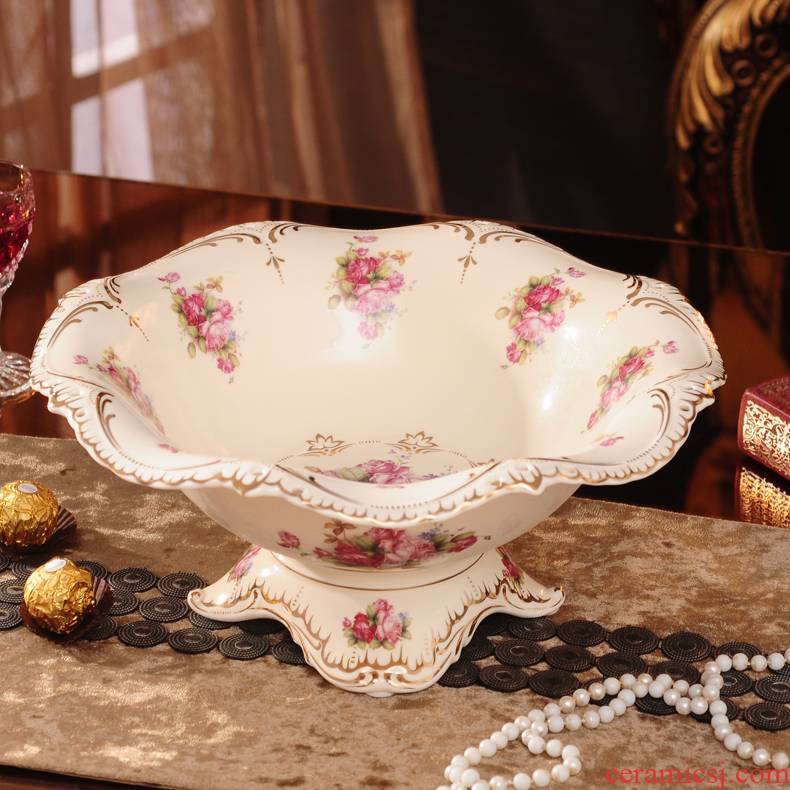 European ceramic bowl sitting room tea table fruit bowl furnishing articles household act the role ofing is tasted, creative and practical large dried fruit tray