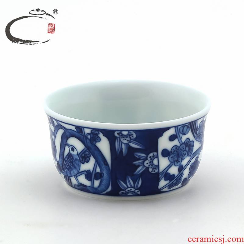 And auspicious maintain old checking master cup bowl jingdezhen blue And white porcelain hand - made single CPU kung fu tea set
