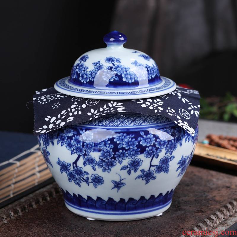 Jingdezhen ceramic tea pot wake receives pu 'er tea pot moistureproof box household sealed jar