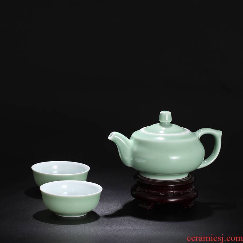 Treasure porcelain jingdezhen Lin, one of four big co high temperature color glaze private suit to a pot of two cups of tea gift box