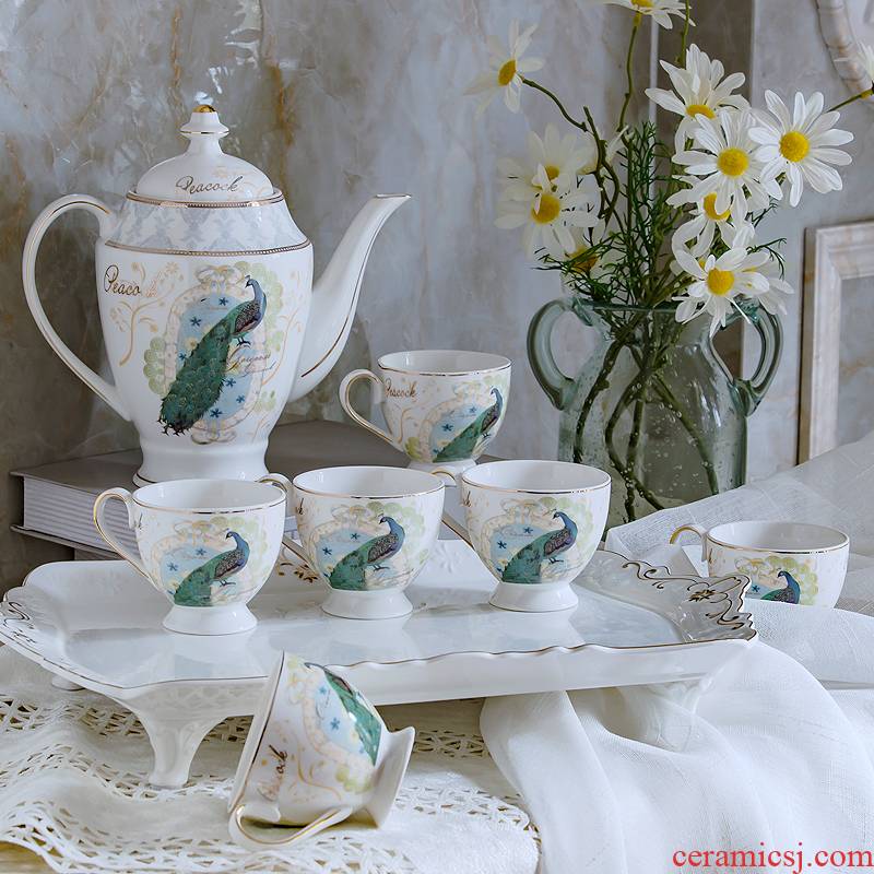 Household water cup suit European water cup tea set ceramics cup cold water sitting room glass to get I