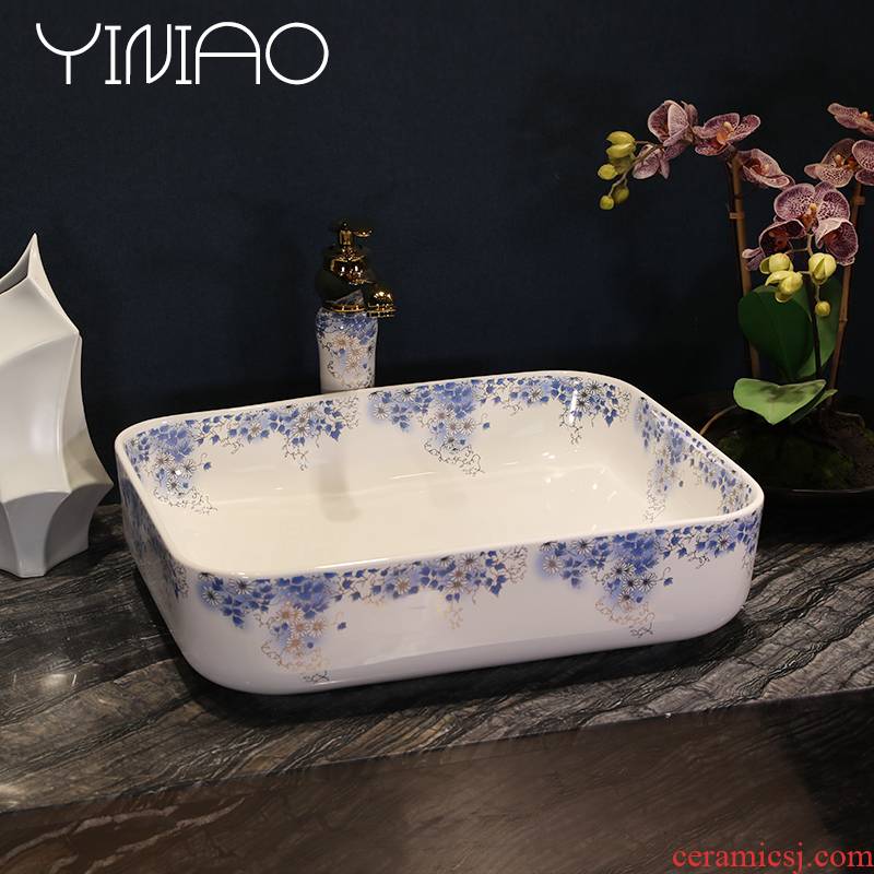 Basin sinks ceramic household European toilet lavabo, jingdezhen art stage Basin rectangular Basin