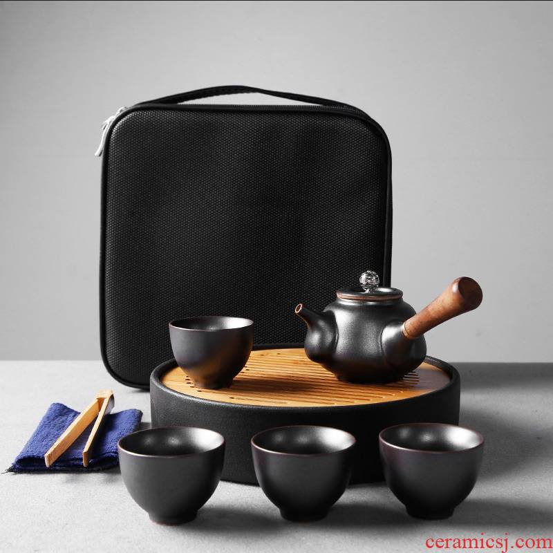 Porcelain heng tong kung fu tea set portable travel suit to crack a pot of dry tea set fourth teapot teacup suits for