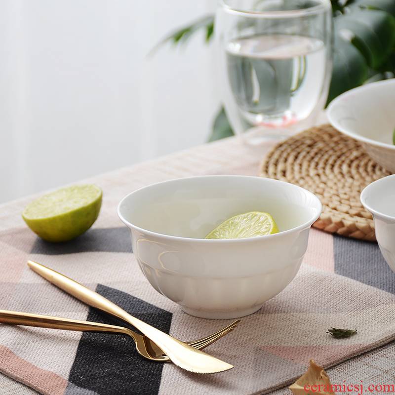 6 inches ipads China tableware rice bowls bowl of pure white, tall bowl to ultimately responds soup bowl kitchen small rainbow such use household small bowls