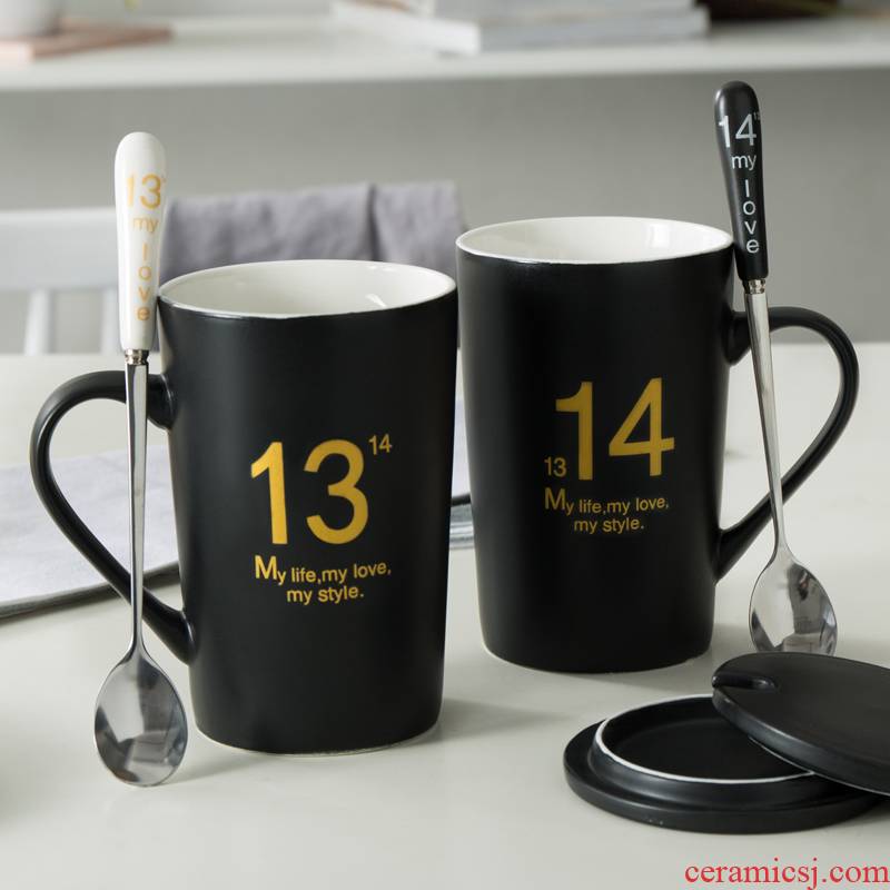1314 creative picking cups a pair of large capacity ceramic cups with cover character lovely keller of coffee cup
