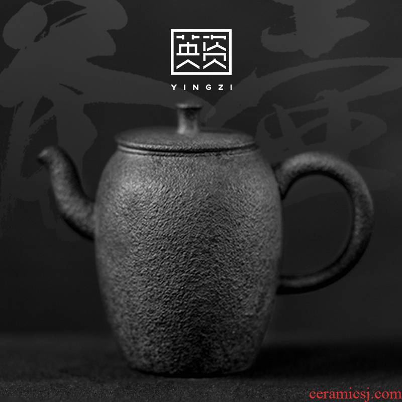 Yellow sand coarse pottery beauty shoulder the teapot ceramic filter teapot kung fu tea set, black pottery large single pot of zen tea taking