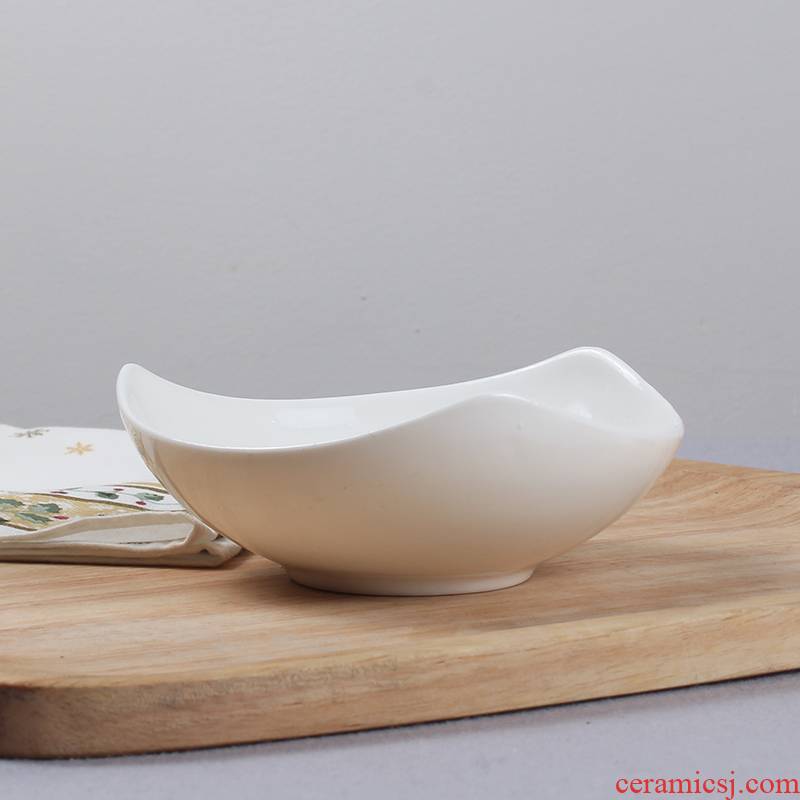 5.5 in white ceramic hotel tableware creative contracted western - style triangle bowl dessert bowl bowl cold dish bowl