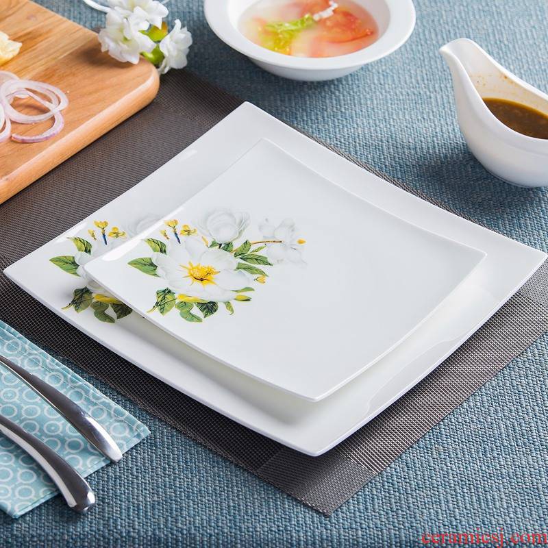 Plate beefsteak disc square Plate ipads porcelain European - style suit western - style food tableware ceramics tableware Plate