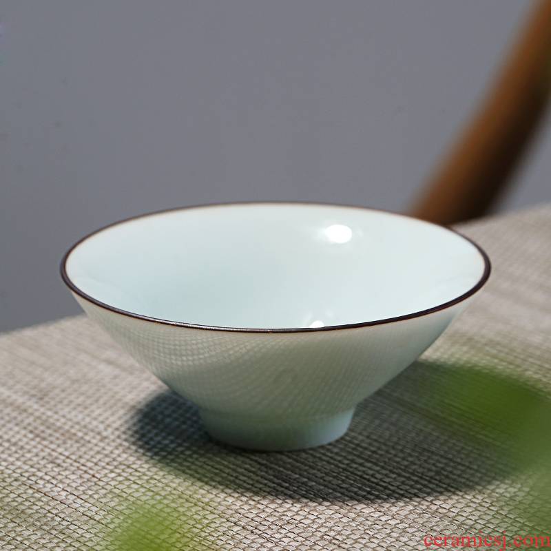 & old, fat white ceramic hand - made tracing hat sample tea cup celadon tea cups, kung fu tea tea cup
