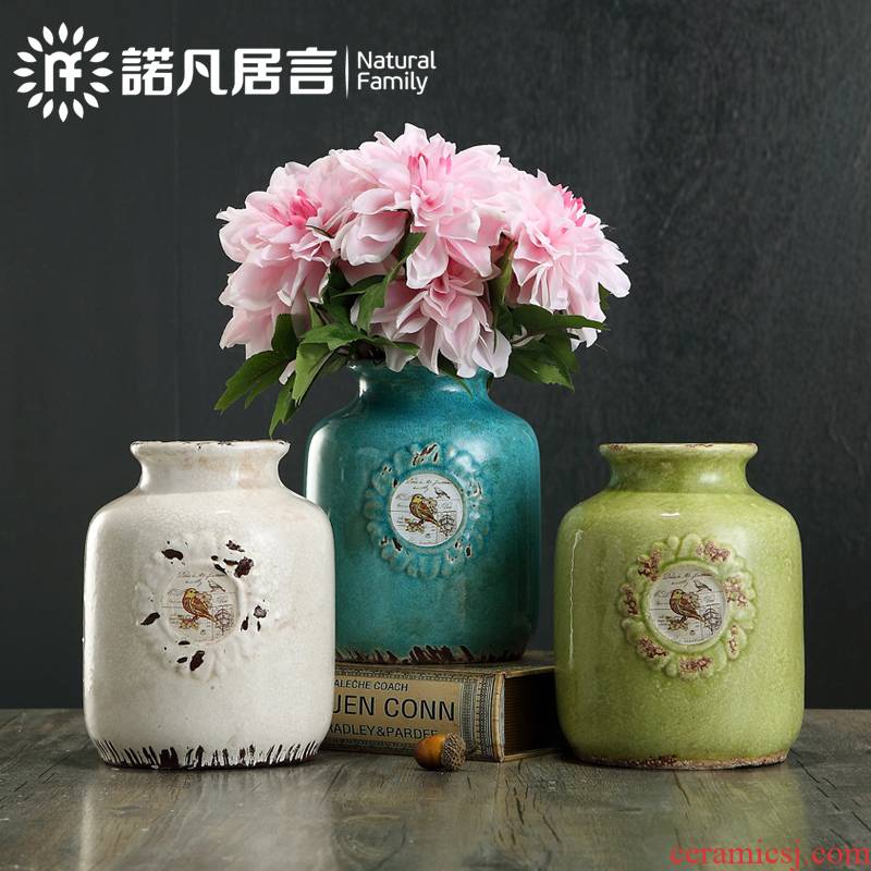 American country ceramic sitting room mesa vase restoring ancient ways furnishing articles dried flower arranging flowers, flower implement simple fashion decoration restaurant