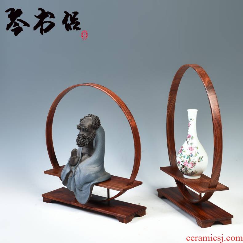 Pianology picking carved wooden handicrafts rich ancient frame stupa vase stone, jade teapot miniascape are it base