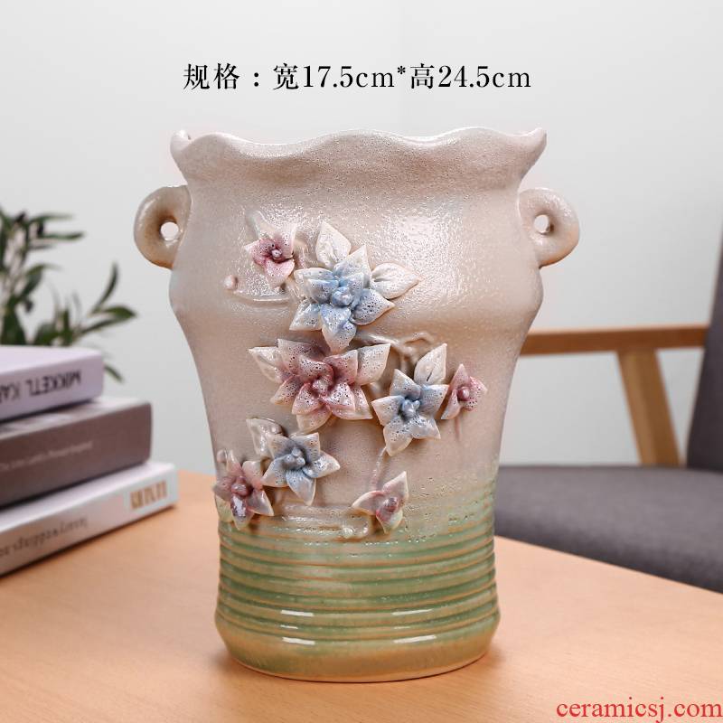 Contracted Europe type large old high running with fleshy ceramic flower pot to heavy green plant furnishing articles breathable dry flowers in the vase