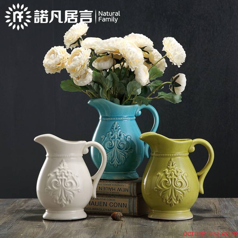Mesa of ceramic vase sitting room hotel dry flower arranging flowers furnishing articles creative Europe type restoring ancient ways is contracted fashion decorative flowers