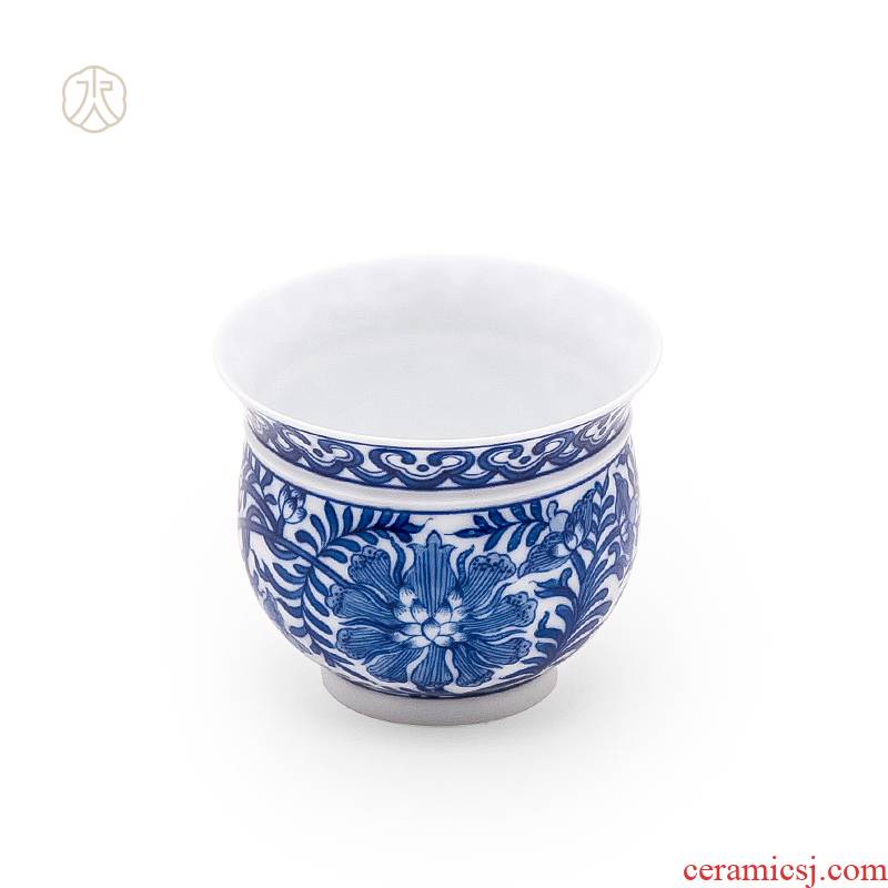 Cheng DE hin jingdezhen ceramic gifts, hand - made kung fu tea set manually blue ultimately responds 188 cups of wheatgrass shadow