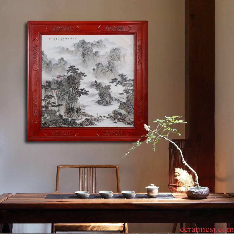 Jingdezhen ceramics hand - made hills friends porcelain plate painting adornment wall of setting of the sitting room of Chinese style household furnishing articles
