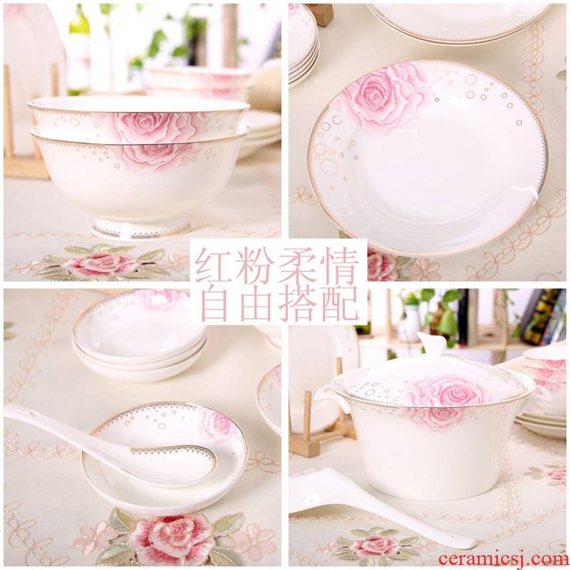 Pretty gentleness bulk free collocation with bowl plate combination tangshan Jane the ipads porcelain are optional
