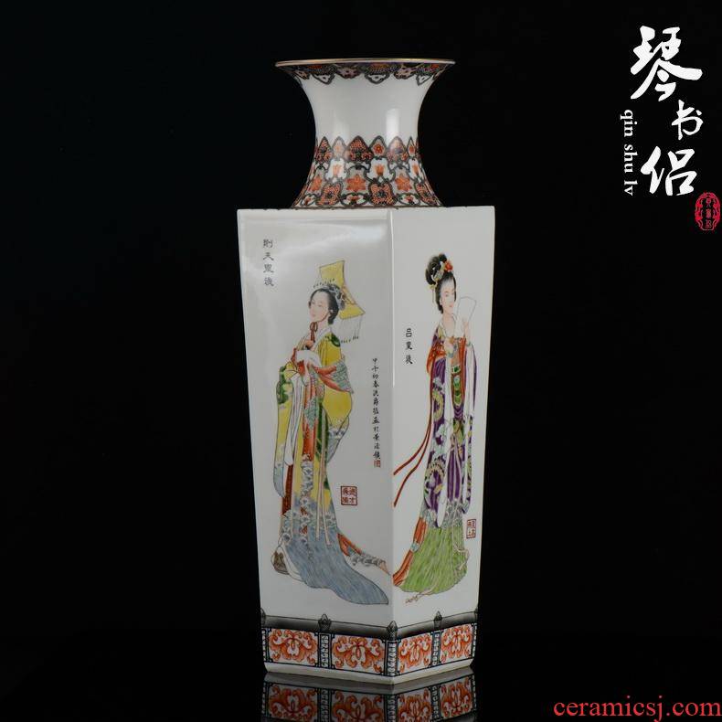 Master hung jue jingdezhen porcelain works hand - made vases of vibration after the four most famous celebrity famous handicraft furnishing articles