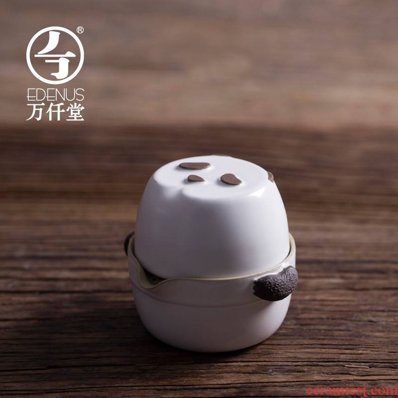 M letters kilowatt/hall yi mercifully pot of new a pot of a national treasure panda travel crack glass ceramic tea set single tea set p