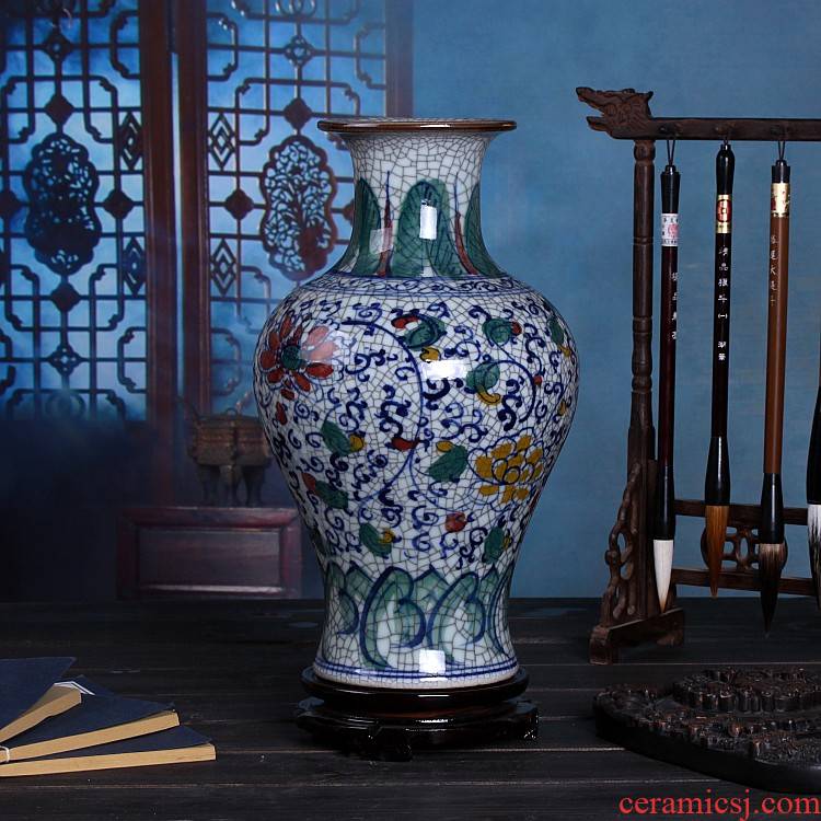 Hand draw the blue and white porcelain, porcelain in jingdezhen ceramic vase new colorful ceramic vases, furnishing articles antique furniture