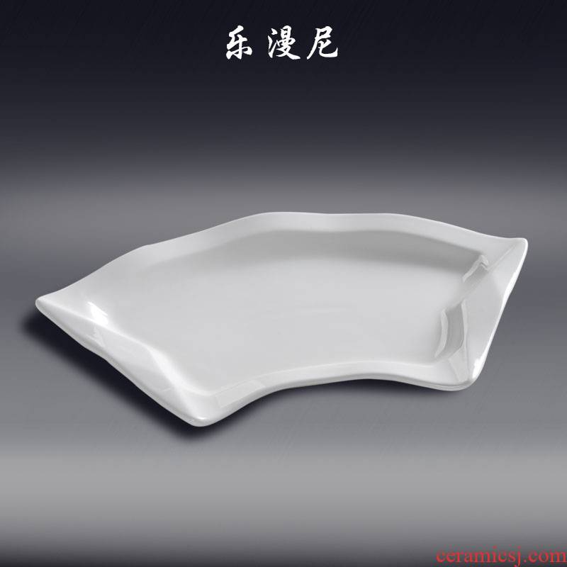 Le diffuse, diamond disk sector - hot plate mat plate odd shaped disc shaped plate pure creative hotel ceramic tableware