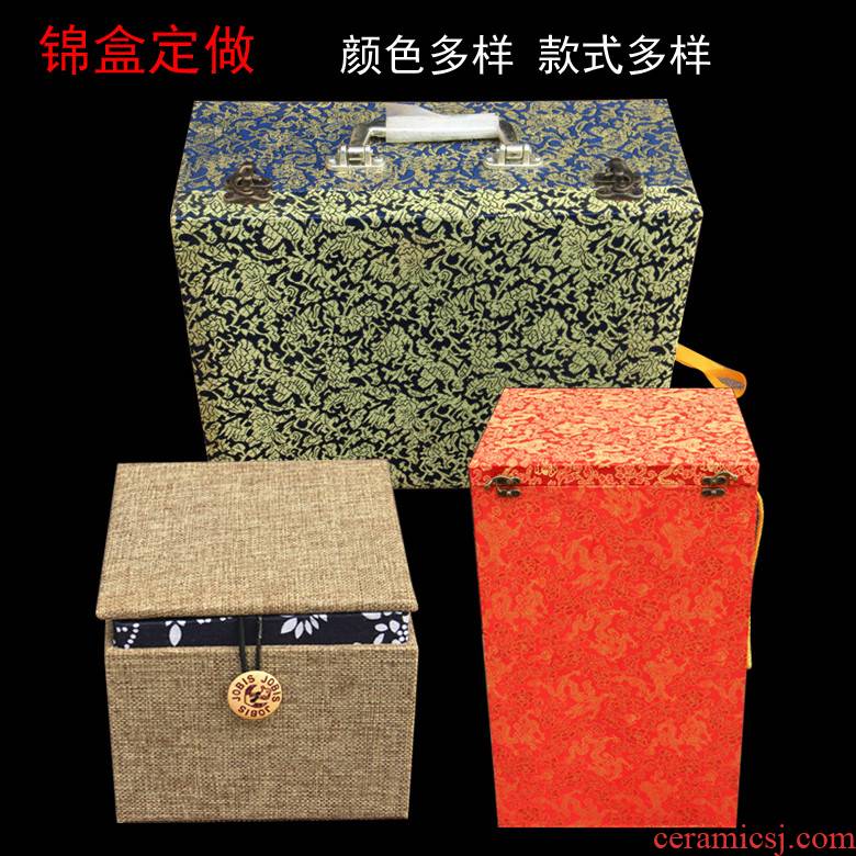 High - grade JinHe ceramic bottle JinHe wine wooden jewelry box can be tailored and word