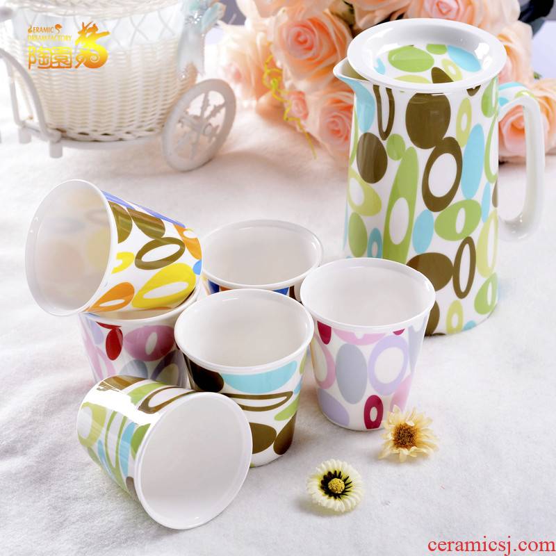 The Dao yuen court dream tangshan ipads porcelain water set suit household glass heat kettle creative ceramic cup wedding gift set
