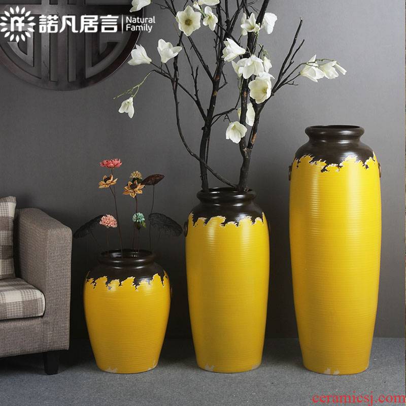 The New Chinese American landing big ceramic vase model living room flower decoration decoration to the hotel villa furnishing articles
