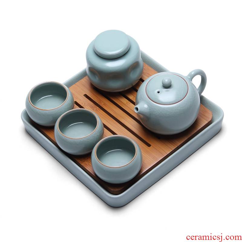 Mingyuan FengTang Taiwan your up portable car travel ceramic tea set manually xi shi pot dry tea tray package