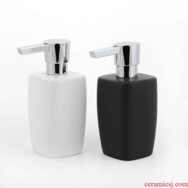 Fashionable sanitary contracted Spirella silk pury dumb face ceramic, black and white emulsion liquid bottle of hotel soap Milky Way