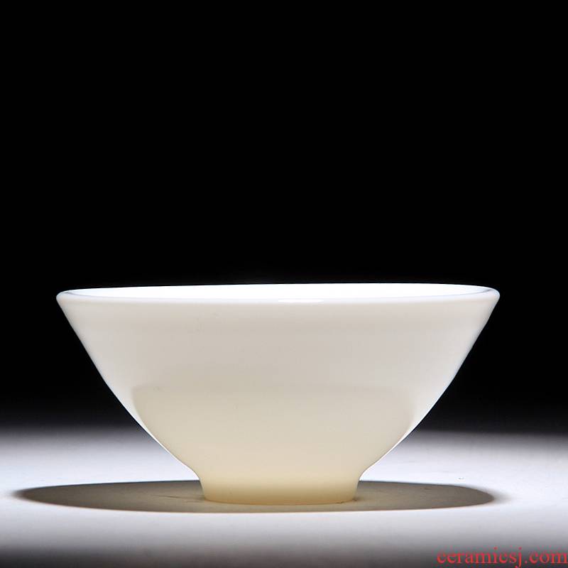 Mingyuan FengTang dehua white porcelain frozen jade porcelain teacup manual classic hat to glass glaze high white ceramic sample tea cup