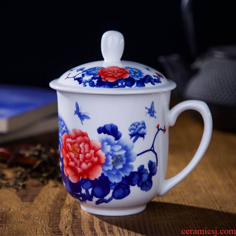 Jingdezhen new DE farce in hu kai of the auspicious time, also the independent film figure porcelain ceramic cup tea masters cup