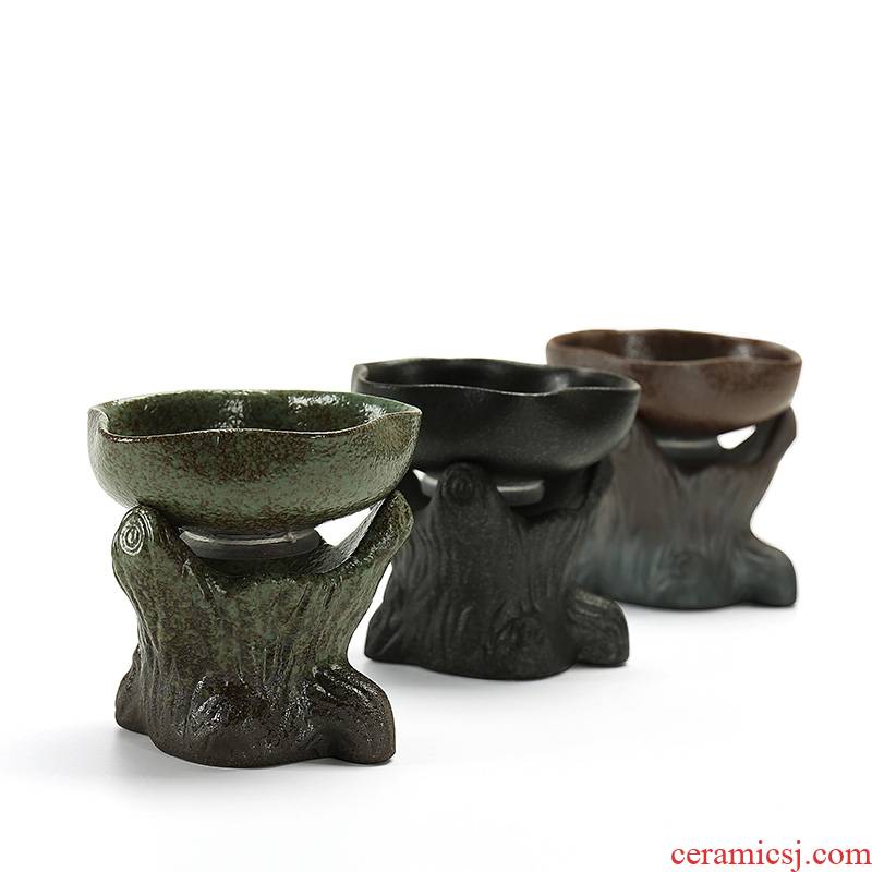 Dragon invertors retro coarse pottery tea hook kung fu tea accessories ceramic filter tea pu 'er tea tea set