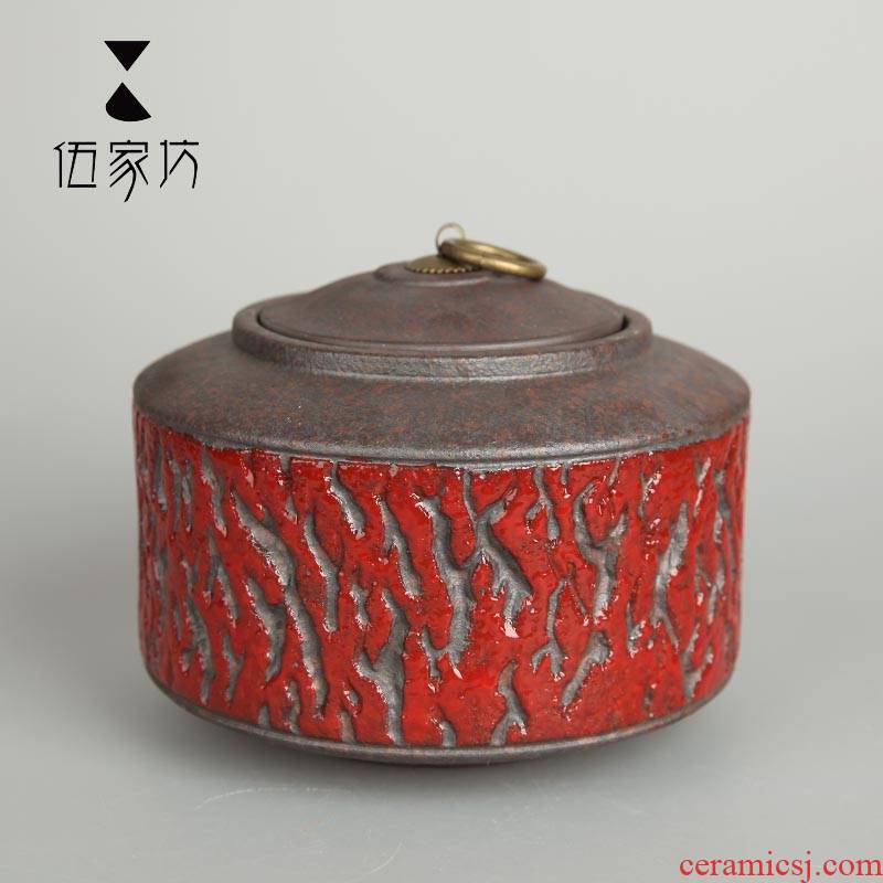 The Wu family fang element in the ceramic seal caddy fixings large ceramic pot store receives the pu 'er tea pot and tea