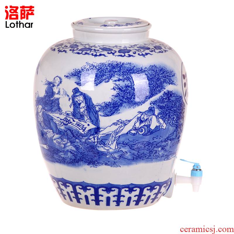 Jingdezhen ceramic jars 50 kg mercifully wine bottle hip big with sea-air-land with were leading it tank