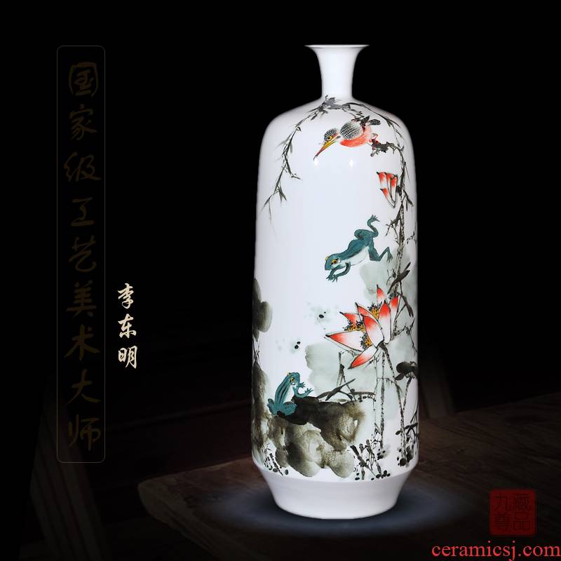 Jingdezhen ceramics dong - Ming li hand - made powder enamel vase lianxiang home sitting room decoration handicraft furnishing articles