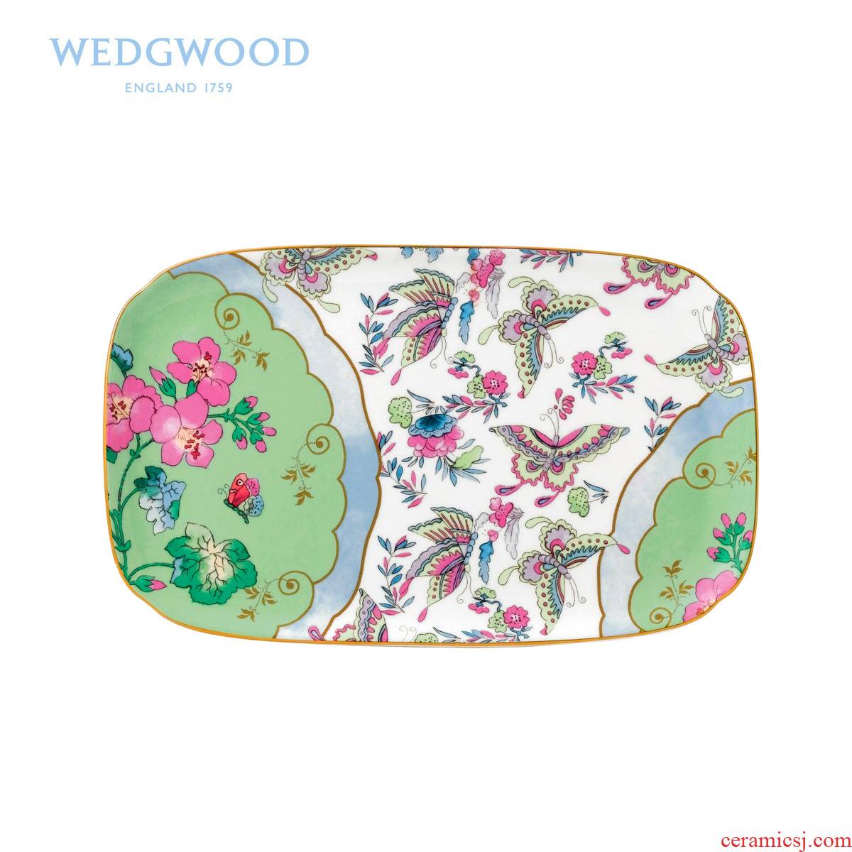 Wedgwood Butterfly Bloom recent sandwich plate of long ipads porcelain snack plate tray