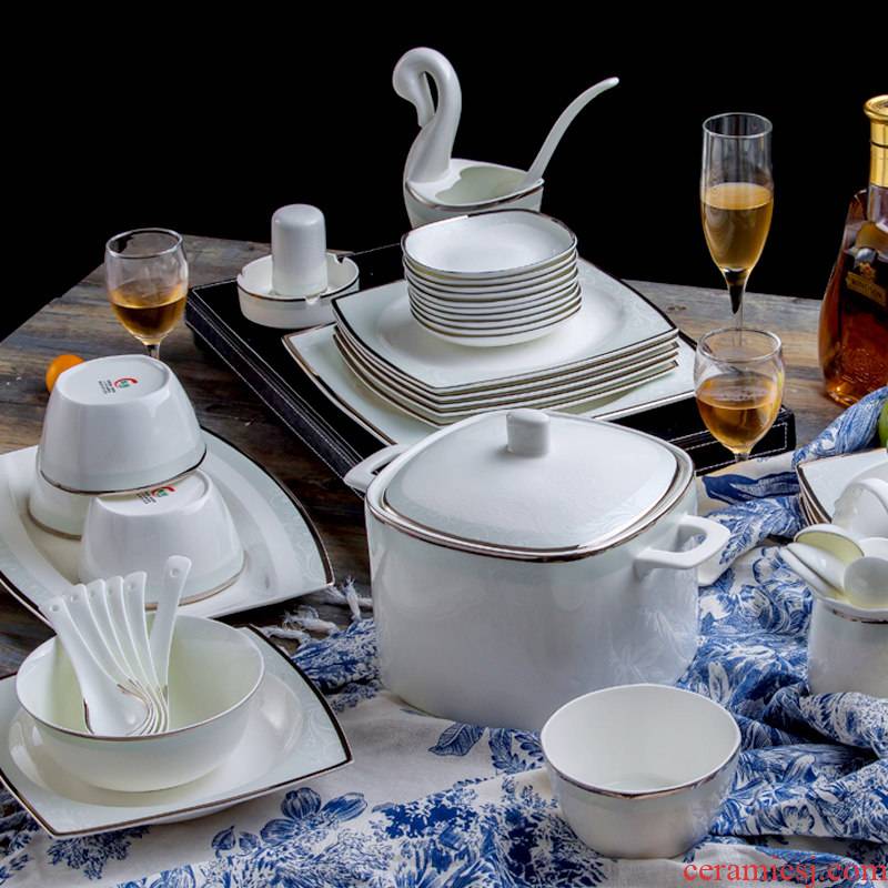 Jingdezhen ceramics tableware European - style up phnom penh 62 skull porcelain tableware dishes suit wedding gift set dishes