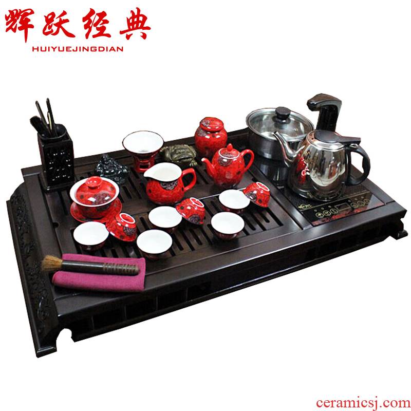 Hui make ebony tea tray tea sets induction cooker tea pumping induction cooker purple sand tea sets