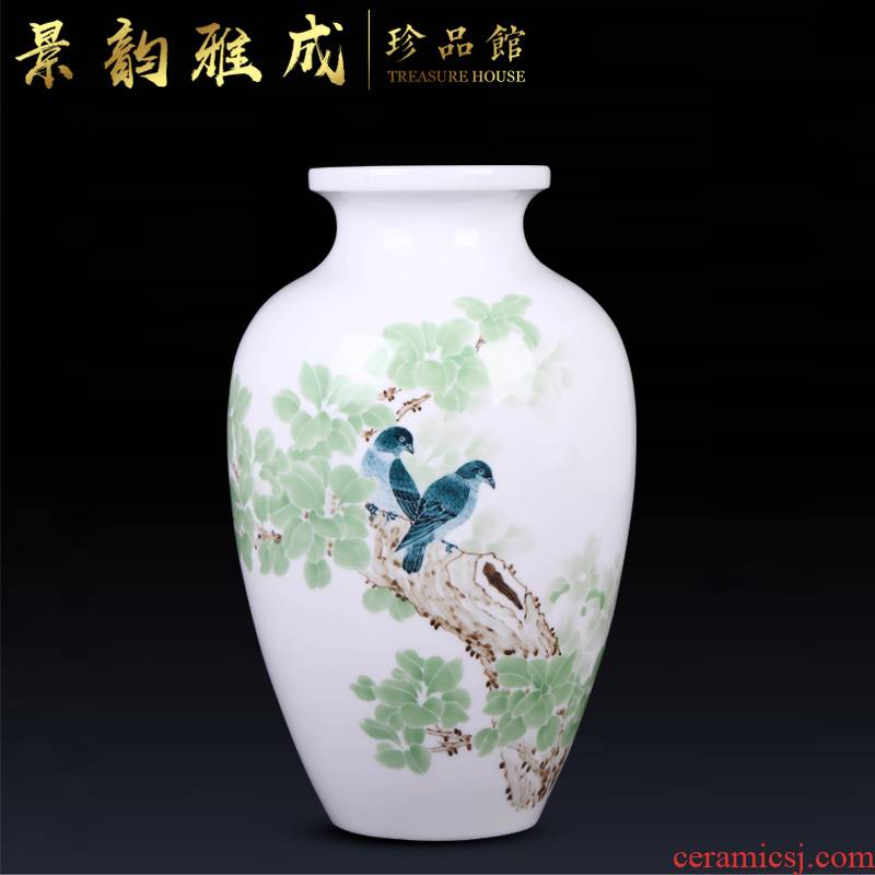 Jingdezhen ceramic flower arranging new Chinese style household porch decoration vase furnishing articles of I and contracted sitting room adornment