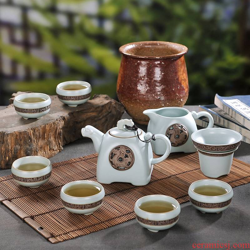 Jingdezhen ceramic tea set manually install your up of a complete set of kung fu tea set piece of ice to crack open tea cup set the teapot